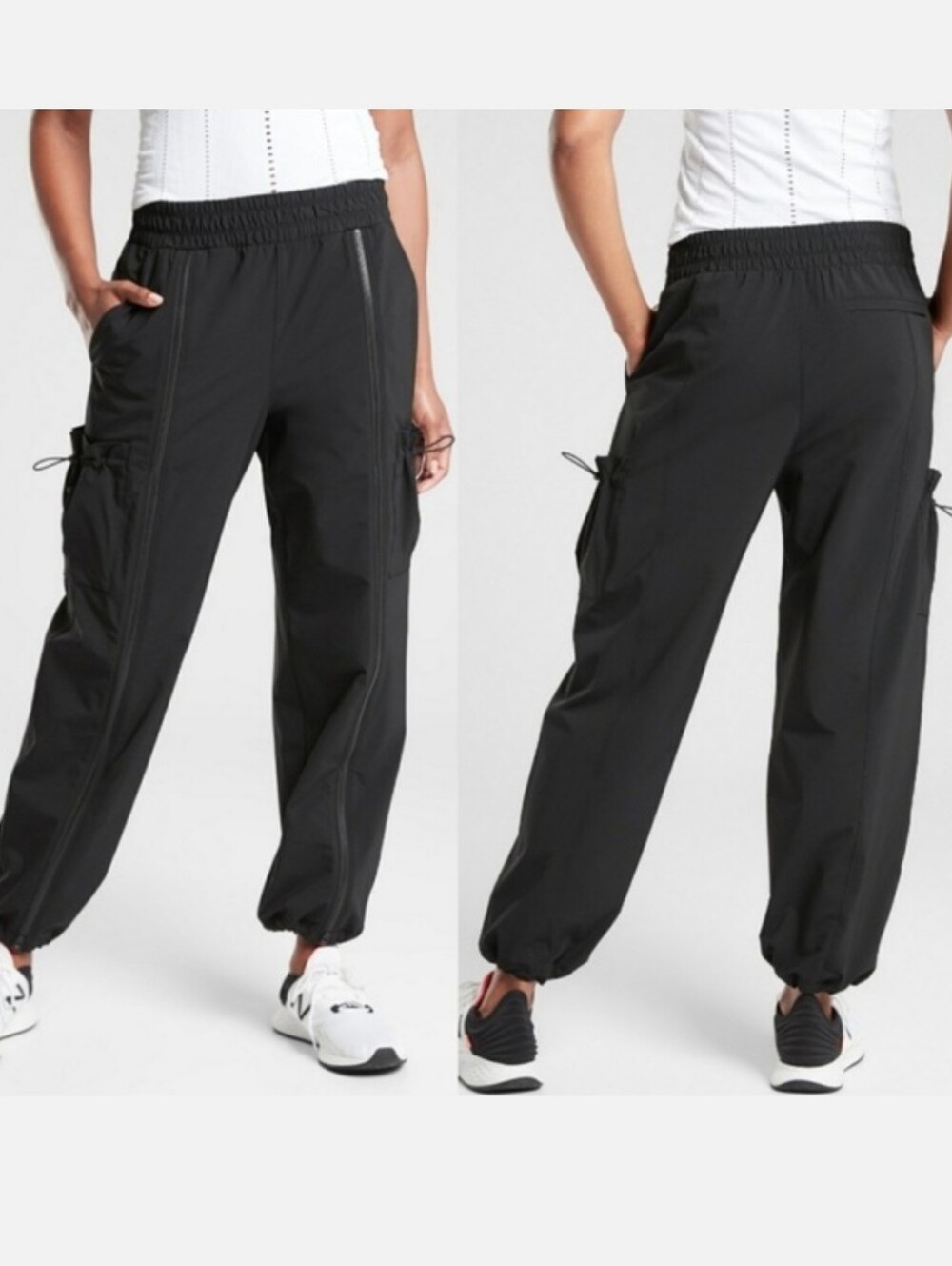 Athleta Black Stay Fly Track Pants Size Medium Petite